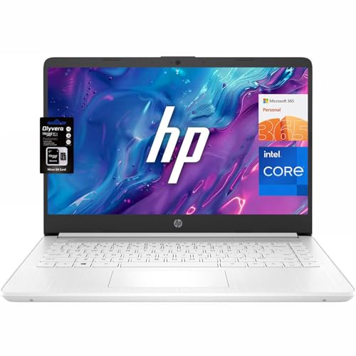 Image of HP 14 inch HD Student Business Laptop, Intel Quad-Core N4120, 8GB RAM, 384GB Storage, (128GB eMMC+256GB SD Card), 1 Year Office 365, Slim Design, Webcam, HDMI, Bluetooth, WiFi, Win 11 S, Silver