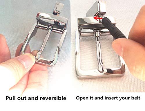 Reversible Prong Belt Buckles For 1 3/8Inch 35mm Mens Belt Straps Gold/Sliver Replacement Buckles (Sliver)4