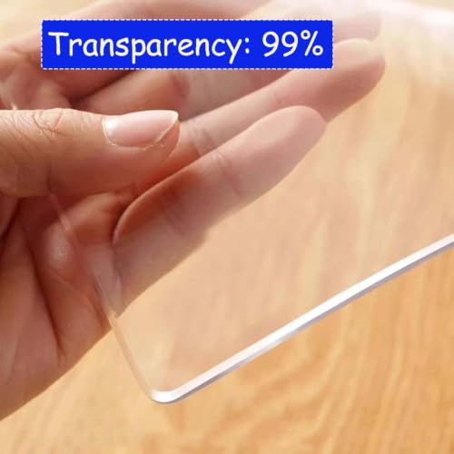 Nappe de table transparente en PVC rectangulaire imperméable 2mm - 7