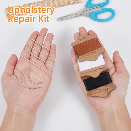 Hilos para coser cuero multicolor con kit de reparación miniatura 2