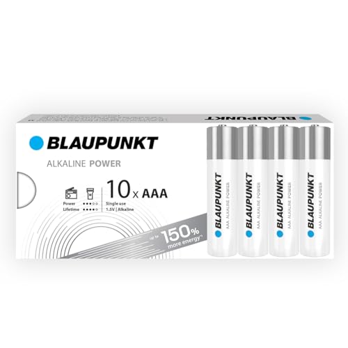 BLAUPUNKT AAA Alkalibatterien Packung mit 10, am besten für Wanduhren und TV-Fernbedienungen, LR03BPO/10CB