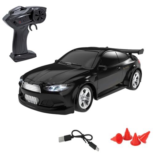 ENGINEMECH Mini RC Drift Car 1:64, modello auto da corsa radiocomandata, 2,4 G, 4 WD, auto da corsa con luce e barriera, ad alta velocità, regalo per adulti