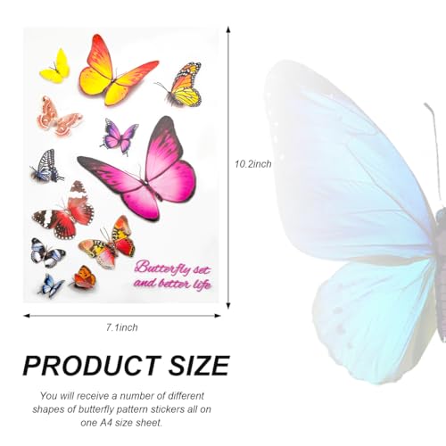 Image of Butterfly Vinyl Car Stickers, Cute 3D Creative Butterfly Cars Decals Scratch Covers, Removable Butterflies Bumper Stickers for Women Girls (Style 5)