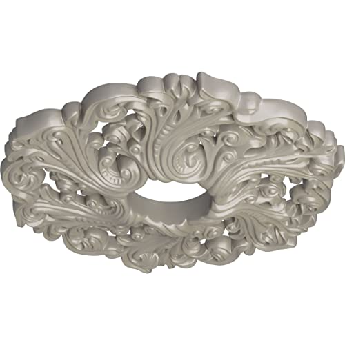 Image of Ekena Millwork CM19ORPWS Orrington Ceiling Medallion, Pearl White