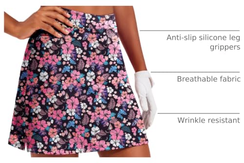 Image of Ekouaer 16 inch Golf Skorts for Woman with Inner Pockets Silicone Grippers Tennis Skirt Quick Dry Athletic Pickleball Skort