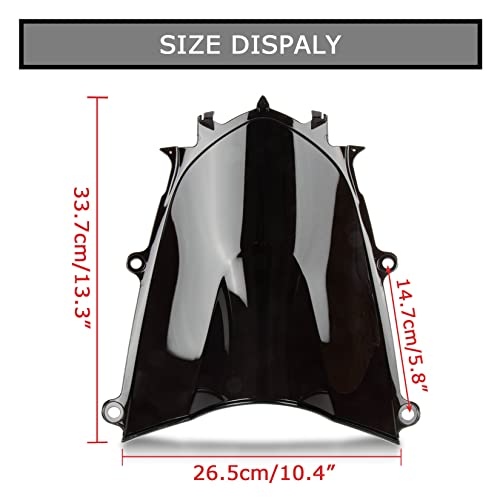 Image of Front Motorcycle Windshield Windscreen for YZF R6 2017-2025, R7 2021-2025 | premium ABS plastic, streamlined design, luxurious vintage, front windshield replacement, Chrome
