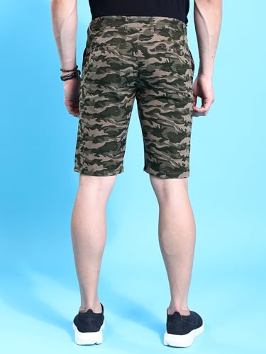 Image of The Indian Garage Co Men Slim Fit Solid Mid-Rise Woven Shorts