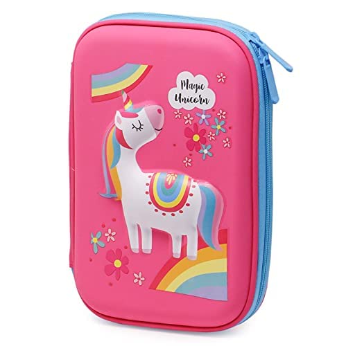 ZEX INDIA FASHIONSZEX India Pencil Case Cute Magic Unicorn Pencil Pouch for Kids Creative School Supplies Stationary Cosmetic Make-up Storage Pencil Case Pouch for Girls (Unicorn SKU Blue)