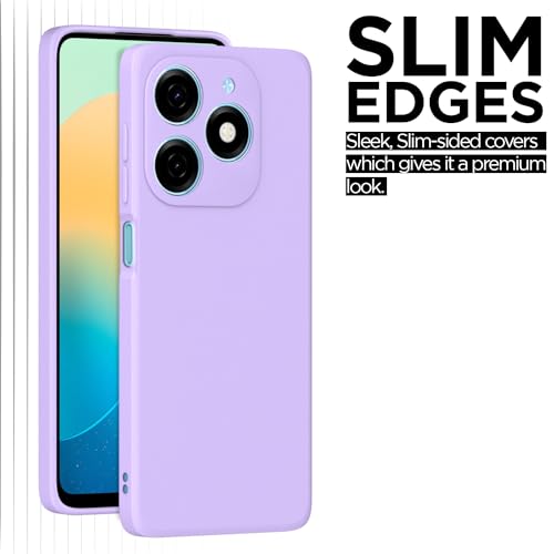 Image of Outlouders Back Cover for Tecno Spark GO 2024 | Camera Protection | Durable Soft Matte Silicone Bumper Case (Purple)