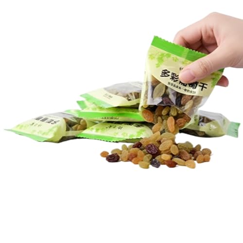Pasas Sin Semillas De 4 Colores Y Sabores: Paquetes Refrigerios Envueltos Individualmente, Azúcar Añadido, Frutas Secas Suaves Masticables For Hornear, Cereales Yogur(9g*60 packs)