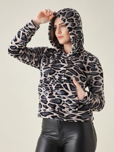 Image of Modeve Full Sleeve Printed Women Sweatshirt with Hood and 2 Pockets for WinterII Winter Wear II Hoodie