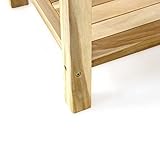 Beistelltisch Blumen Hocker Balkontisch Teak Holz Tisch für Bad Terrasse Balkon Garten - 5