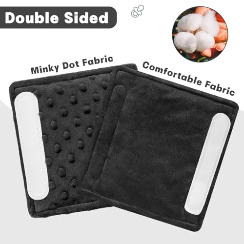 Image of GFU Car Seat Strap Pads for Baby, Soft Shoulder Pads for Comfort, Reversible Seatbelt Covers for Kids, Perfect for Baby Car Seat, Stroller, Swing, High Chair, Size: 6.5 x 6.5 inch, Black