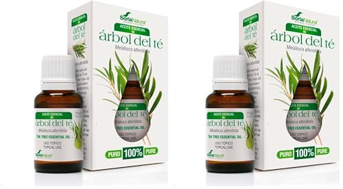 Soria Natural Aceite de Árbol de Té - Potente Antiséptico Natural, Ayuda Mejora la Salud de la Piel, Acné, Hongos, Picor - Aceite Esencial 100% Puro - Botella de 15 ml (Paquete de 2)