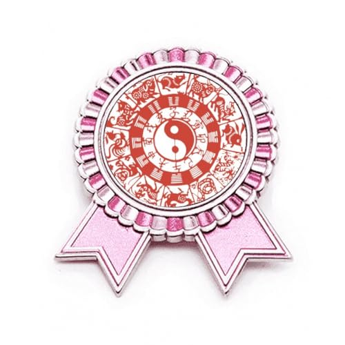 Broche Taiji Yin-Yang rose en métal symbole d'harmonie intérieure et de sérénité