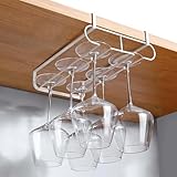 Tumosando ワイングラスホルダー 吊り下げ 2列 ワイングラス掛け 穴あけ・ネジ止め不要 キッチン 戸棚下 ワイングラスハンガー