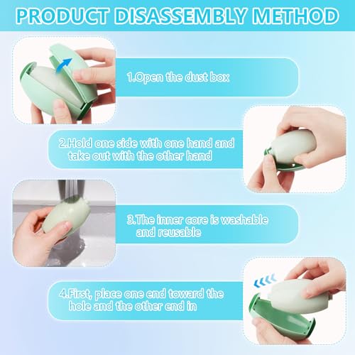 QOUBNIC Wiederverwendbarer Fusselroller, 2 Stück Waschbare Klebrige Gel Fusselrolle Ball, Washable Sticky Roller Tierhaarentferner, Waschbarer Reusable Lint Roller für Haustierhaar Kleidung Reisen