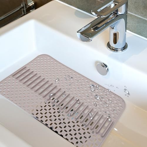 Alfombrilla de silicona resistente para secar platos y protector de fregadero 6