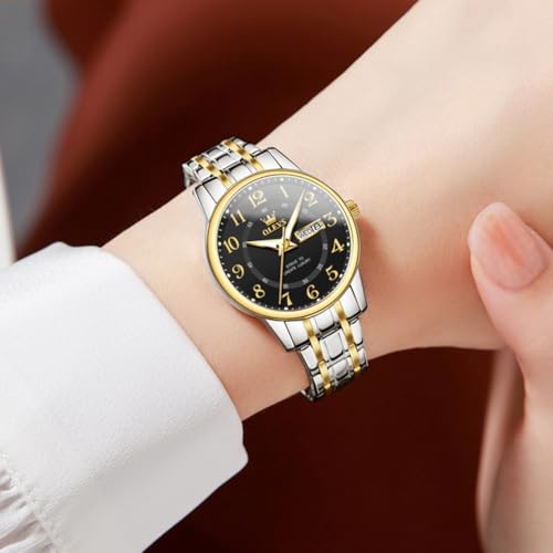 Image of OLEVS Watch Women Silver Stainless Steel Dress Analog Luminous Watch
