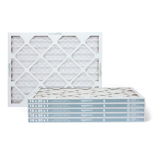 Amazon Basics MERV 5 AC Furnace Air Filter 16x20x1 inches 6-Pack (Actual Size: 15.75 x 19.75 x 0.75)