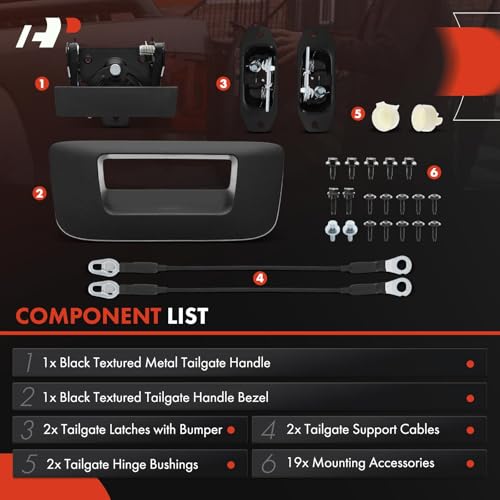 Kit de reconstruction de matériel de hayon A-Premium pour Chevrolet Silverado et GMC Sierra - 3