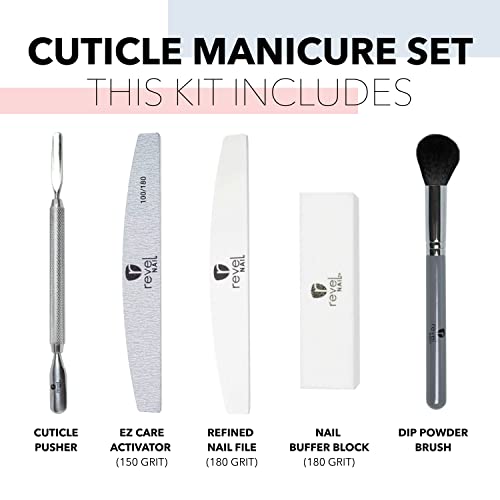 Revel Nail Tool Kit - Dip Powder And Gel Polish Nail Kit, With Cuticle Pusher, Nail File, Buffer, Powder Brush And Nail Clipper Case, Manicure Set #TOP3