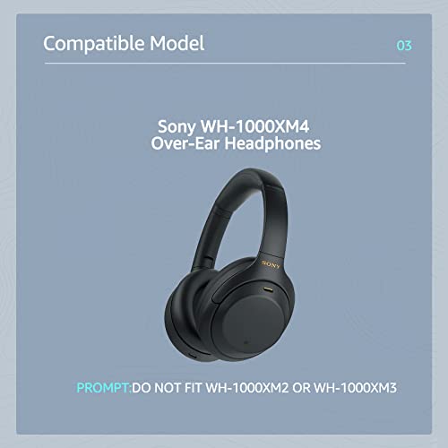 Almohadillas de reemplazo para auriculares Sony WH-1000XM4, almohadillas con tela suave y espuma viscoelástica, cojines transpirables miniatura 2