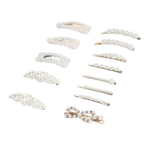 Presilhas de Cabelo de Pérola Falsa, Grampos de Cabelo Grandes, Grampos de Cabelo Femininos Elegante