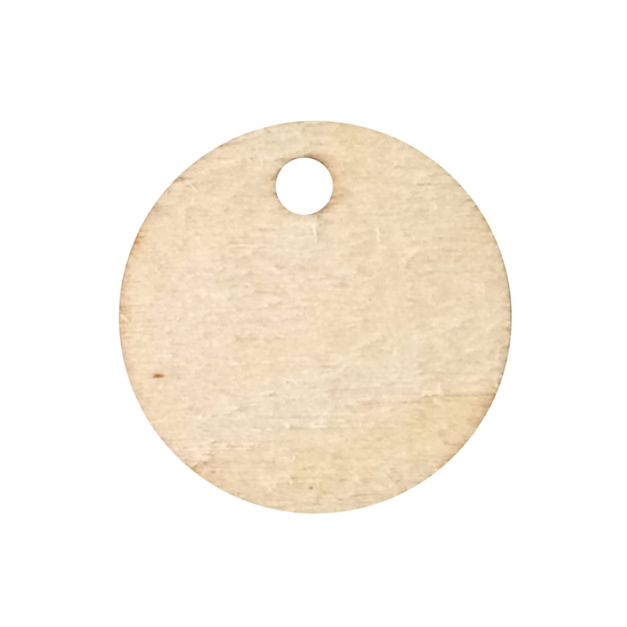 Rodajas Redondas de Madera con Agujero de 2cm 50 Piezas con Superficie en Blanco para Pintar para Manualidades y Decoración de Navidad