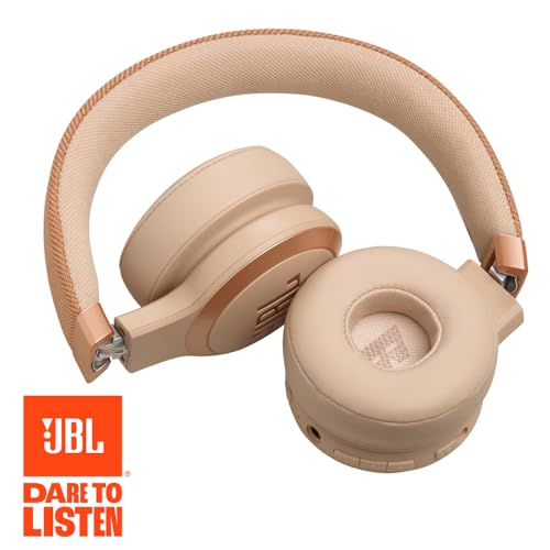Image of JBL Live 670NC - Wireless On-Ear Headphones with Adaptive Noise Cancelling with Smart Ambient, Up to 65H Battery Life with Speed Charge, Lightweight, Comfortable and Foldable Design (Sandstone)