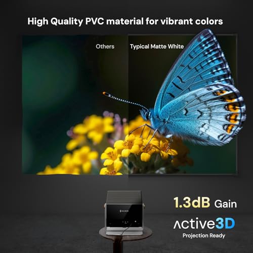 Image of Valerion 200-inch Fixed Frame Projector Screen, 1.3 dB Gain, 80% PQE, 4K /8K Ultra HD, 3D Wall Mount Projector Screen, Works with Long Throw, Short Throw & Ultra Short Throw Projectors