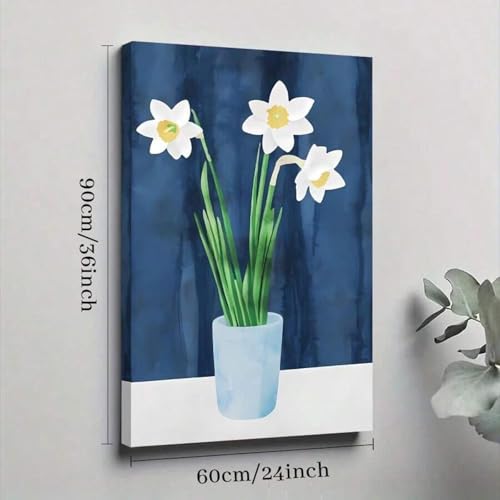 Jonquilles en vase affiche minimaliste toile 30x45cm - 6