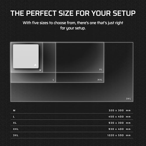 Image of Corsair MM Anti-Fray Cloth Gaming Mouse Pad - XXL (930 x 400mm), Precision Micro-Woven Surface, Non-Slip Natural Rubber Base, Stitched Edges - Black