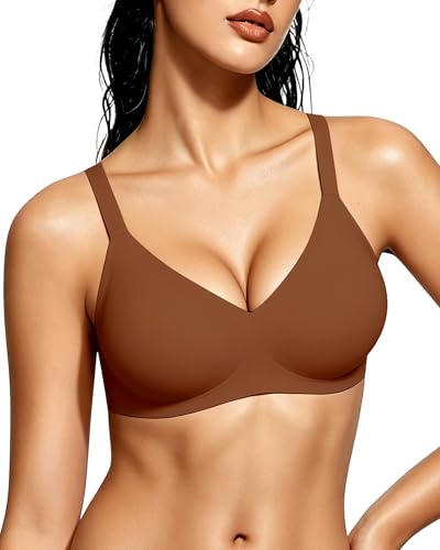 Image of Gailife Smooth Wireless Jelly Bras for Women No Underwire Seamless Push Up Bra Full Coverage Soft Suppor Tshirt Bralettes