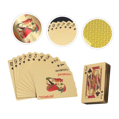 VICASKY Pokerkarten aus Kunststoff Flexible Spielkarten für Reisen und Pokerpartys Goldfarben Langlebig und Leicht zu Reinigen – Bild 5