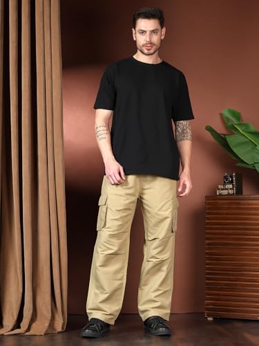 Image of KOTTY Men's Urban Style Relaxed Cargo Pants with Stylish Pockets and All-Day Comfort