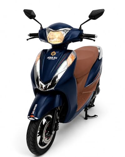 Image of Booster Electric Scooter | 70+ KM Range | 60V 30Ah Lead Acid Battery | BLDC Motor | 12-Inch Tubeless Tyres | Dual Disc Brakes | NFC Start | Anti-Theft System | 45 km /h Top Speed | Ocen Blue