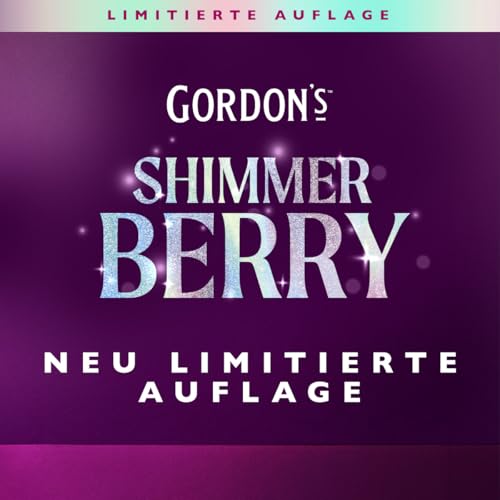 Gordon's Shimmer Berry Gin Likör, Einzigartiger Glitzer-Effekt, Limitierte Auflage, mit Aromen von saftigen Beeren, 20% vol, 700ml Einzelflasche