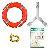 TMS PRO SHOP Rettungsring-Set 4-teilig, mit Wandhalter, Befestigung und Rettungsleine, Art.-Nr. 611997