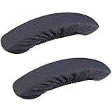 Smiry Stretch Jacquard Office Computer Chair Armrest Covers, 2PCs Removable Washable Anti-dust Desk Chair Arm Pad Covers, Dark Grey