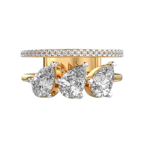 Bague en argent sterling 925 cadeau femme moissanite poire