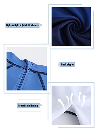 Boys Rash Guard Swimsuits One Piece Short Sleeve Swim Shirt for Kids UPF 50+ Sun Protection Bathing Suits3