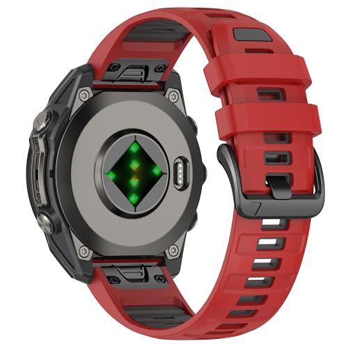 Image of XMUXI 26mm Watch Band Compatible with Garmin Fenix 7X / Fenix 6X / Fenix 5X / Fenix 8 51mm / Tactix Delta,Soft Silicone Replacement Quickfit Bands for Fenix 3 /3 HR,Descent MK1 /Enduro