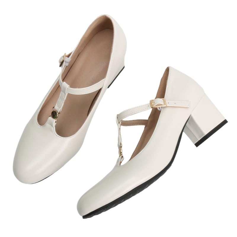 Image of MEOTINA Cute Bow Heels Mary Janes Shoes Women Dress Platform Strappy High Heels Kawaii Shoes