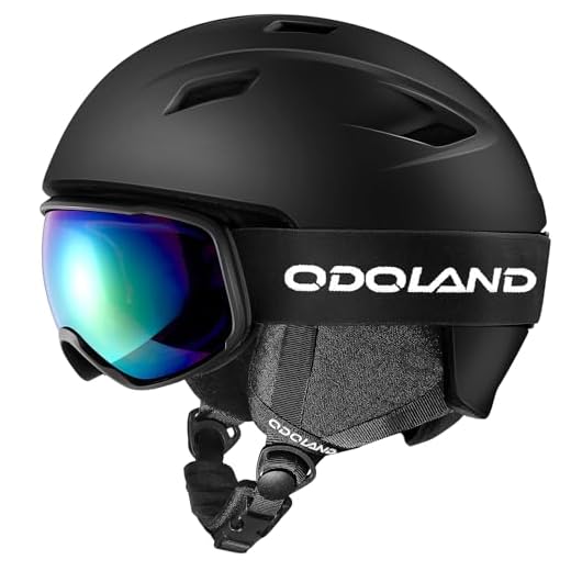 Odoland Ski Helmet and Goggles Protective Set