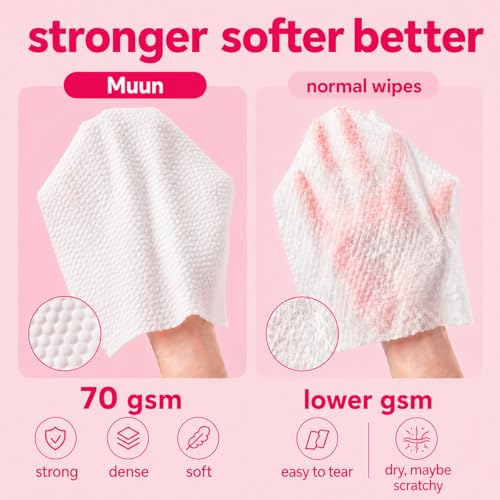 Image of Muun Deodorant Body Wipes for Odor, 20 Count 18x20 cm Aluminum-Free Individual Wrapped Travel-Friendly Hygiene Personal Cleansing Wet Wipes for Intimate, Butt, Body