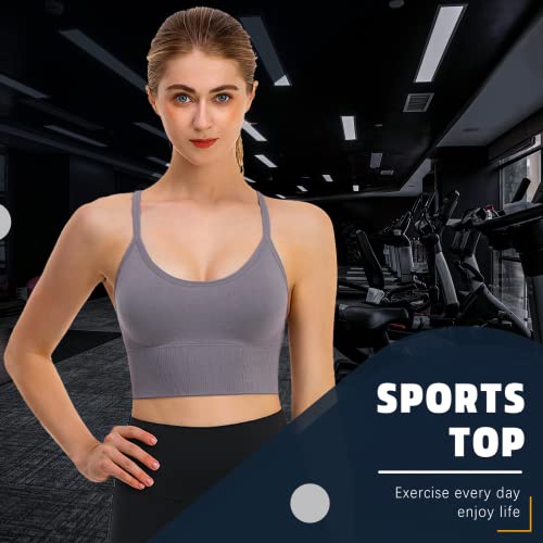 Image of Sports Bra, Workout Tops for Women, Medium Impact Strappy Padded Sports Bras for Women High Support