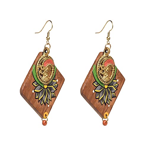 Image of Handcrafted Tribal Wooden Earrings Collection for Women - Butterfly, Princess & Modern Geometric Statement Designs