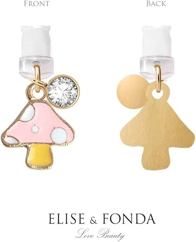 Miniatura 5 de ELISE & FONDA CP169 Puerto de carga USB anti polvo enchufe pequeño hongo colgante encanto para iPhone 11XS MAXXRX8 Plus76S7SE iPad iPod (rosa),