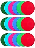Vhxorrz Poly Spot Markers 9 inch 18 Pcs Non-Slip Floor Dots Flat Field Cones Rubber Circles for Gym for Football Soccer Basketball Speed Training Markers Dance Kids Class room Sports Drills TPE Set-A1